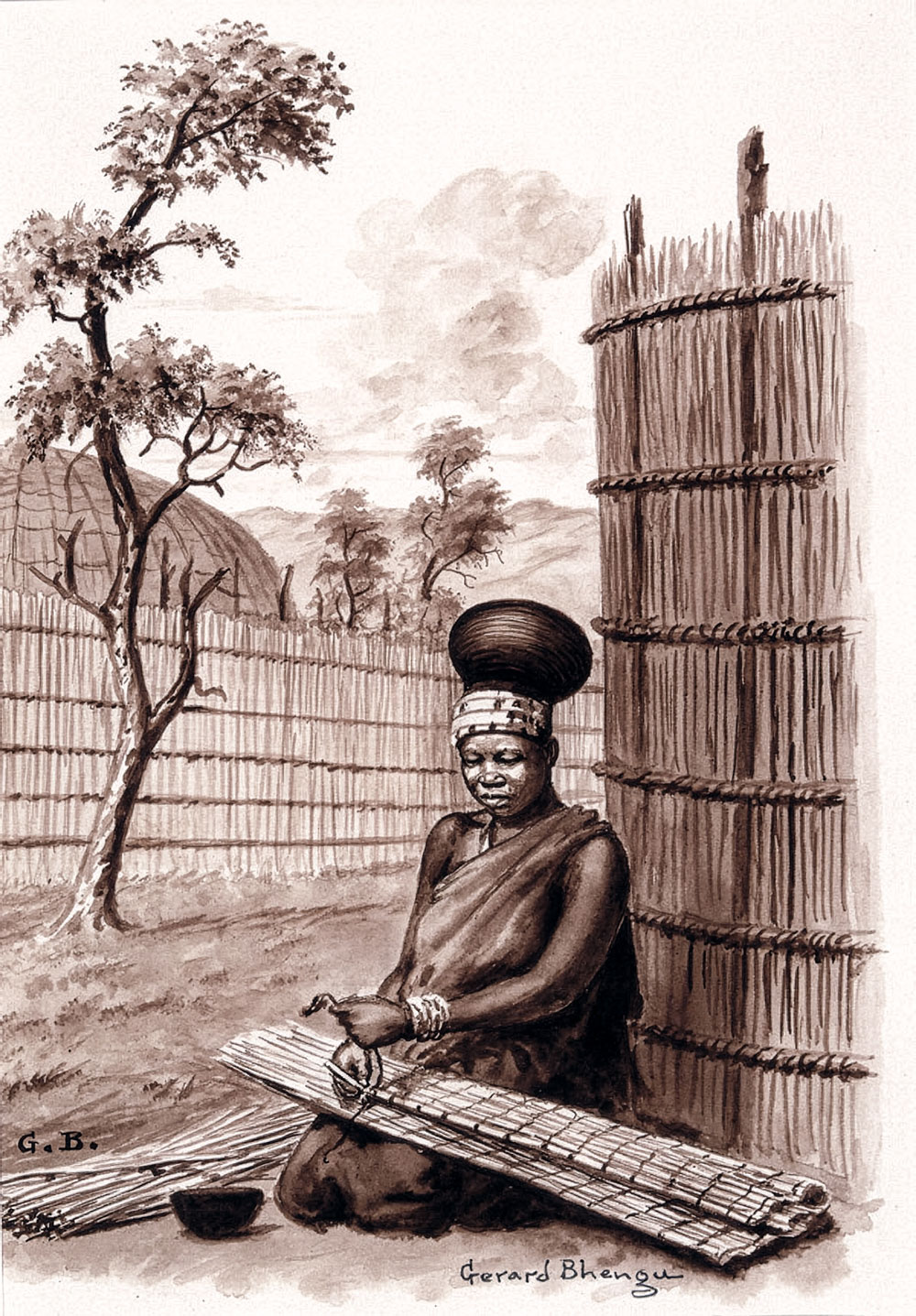 Gerard Bhengu – Zulu woman weaving