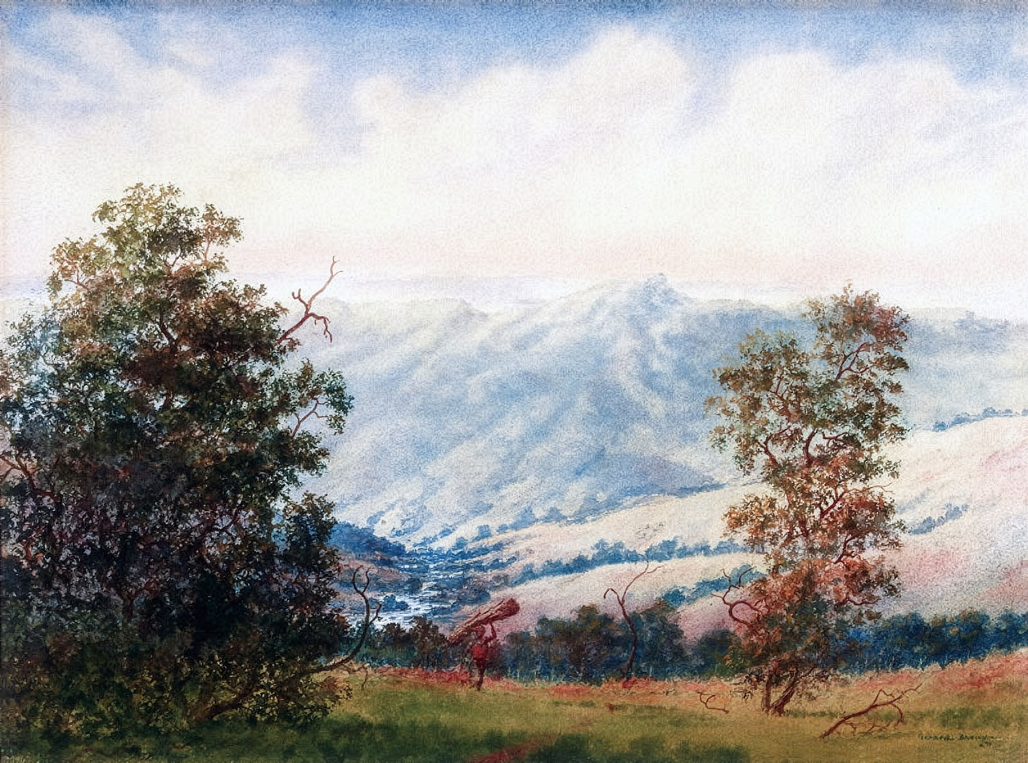 Gerard Bhengu – Valley landscape with stream