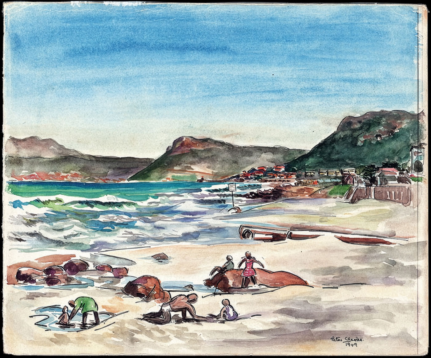 Peter Clarke – The beach at St James (1949)