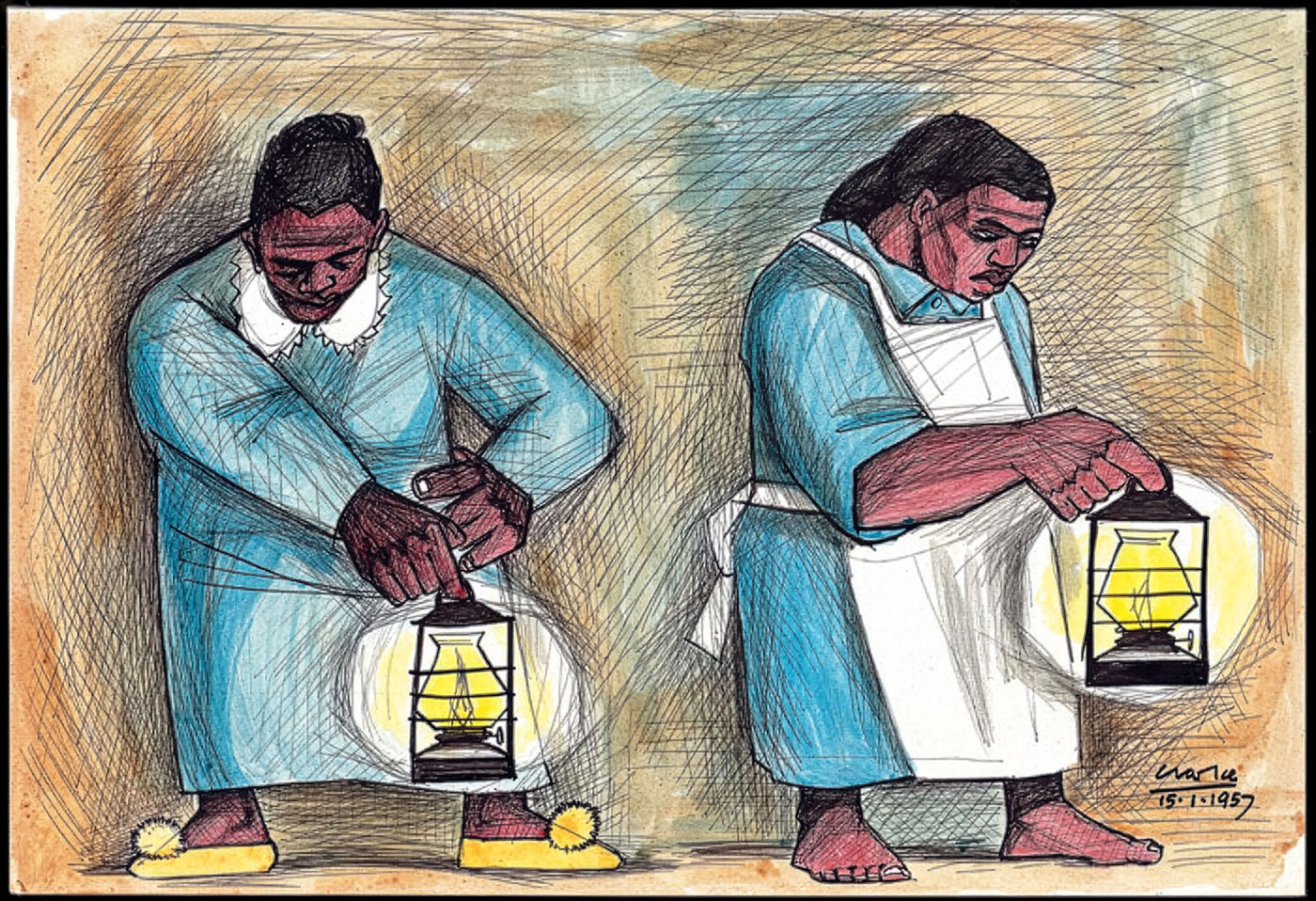 Peter Clarke – Women with lanterns (1957)