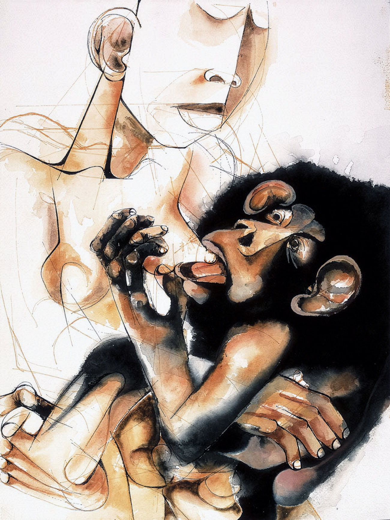 Dumile Feni – Woman and chimpanzee