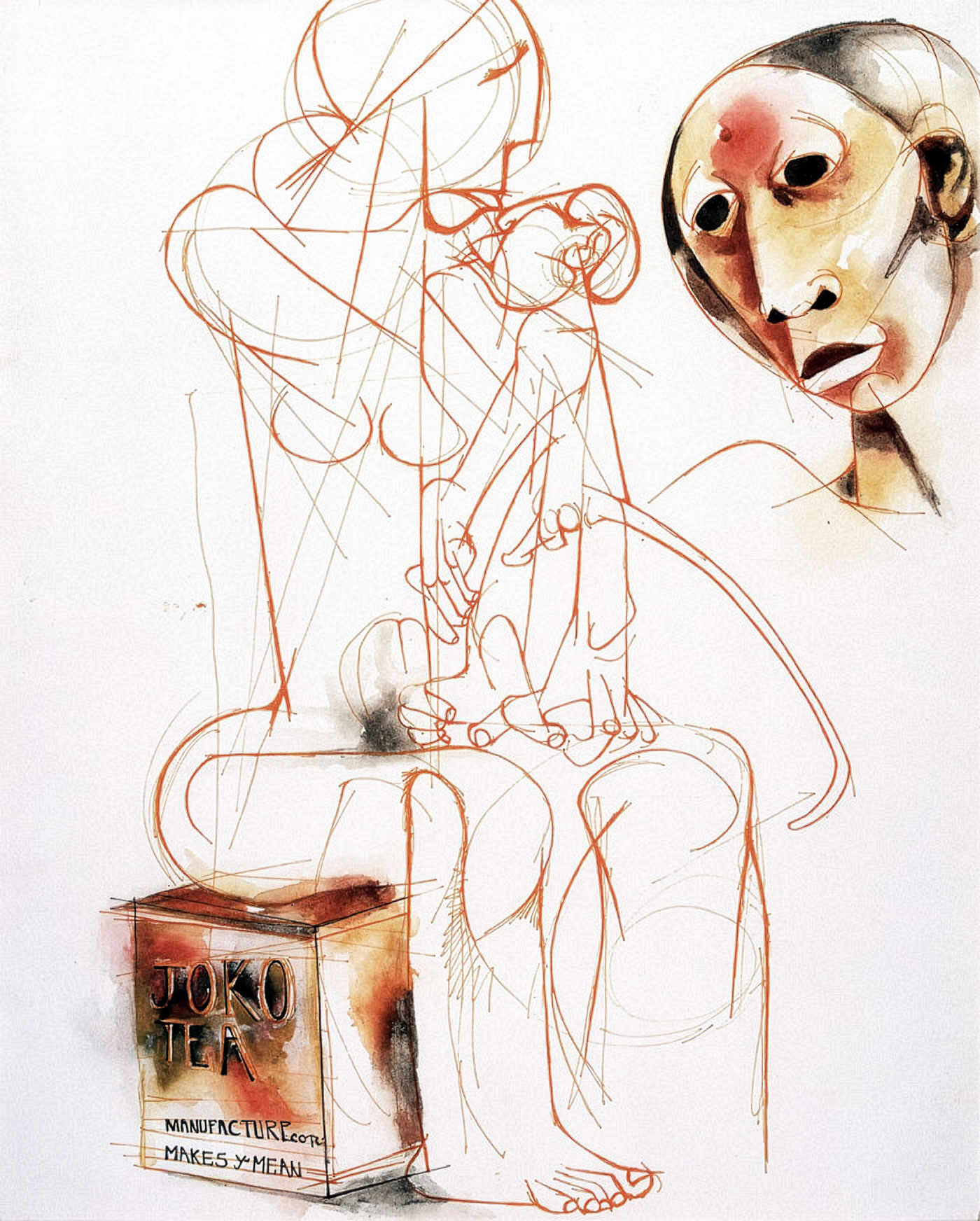 Dumile Feni – Untitled (Woman and monkey)