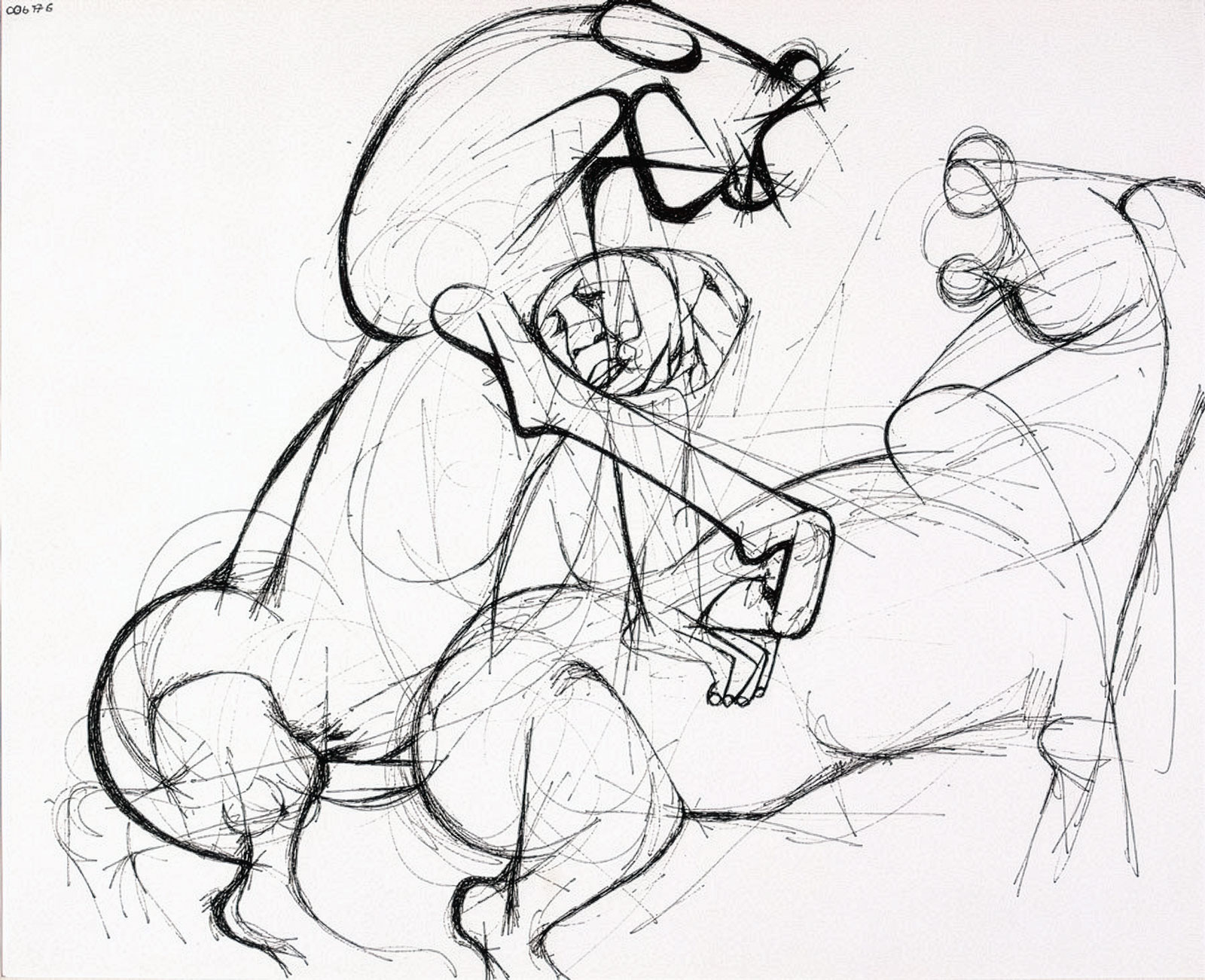 Dumile Feni – Two horses and a man’s head