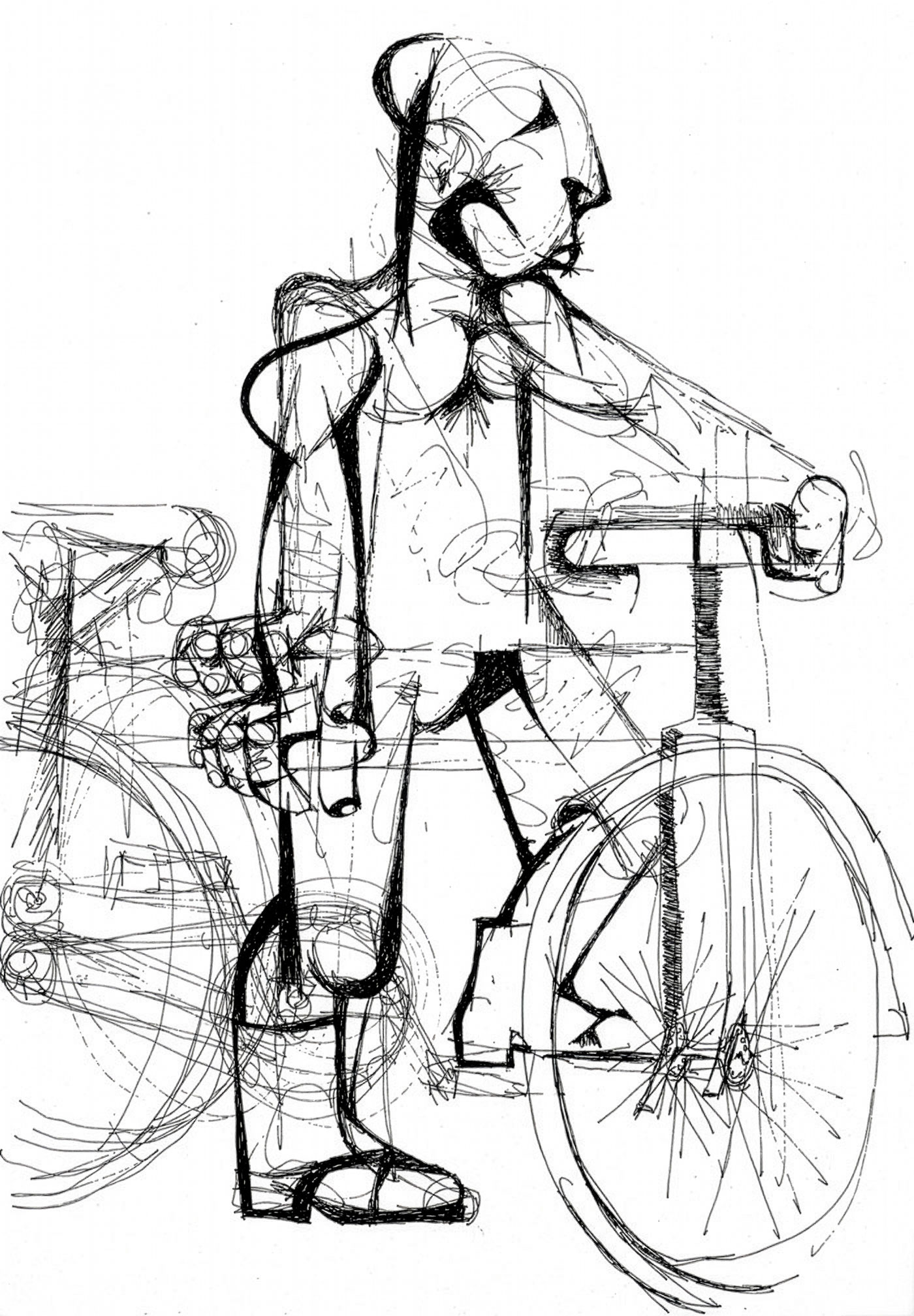 Dumile Feni – Man on bicycle