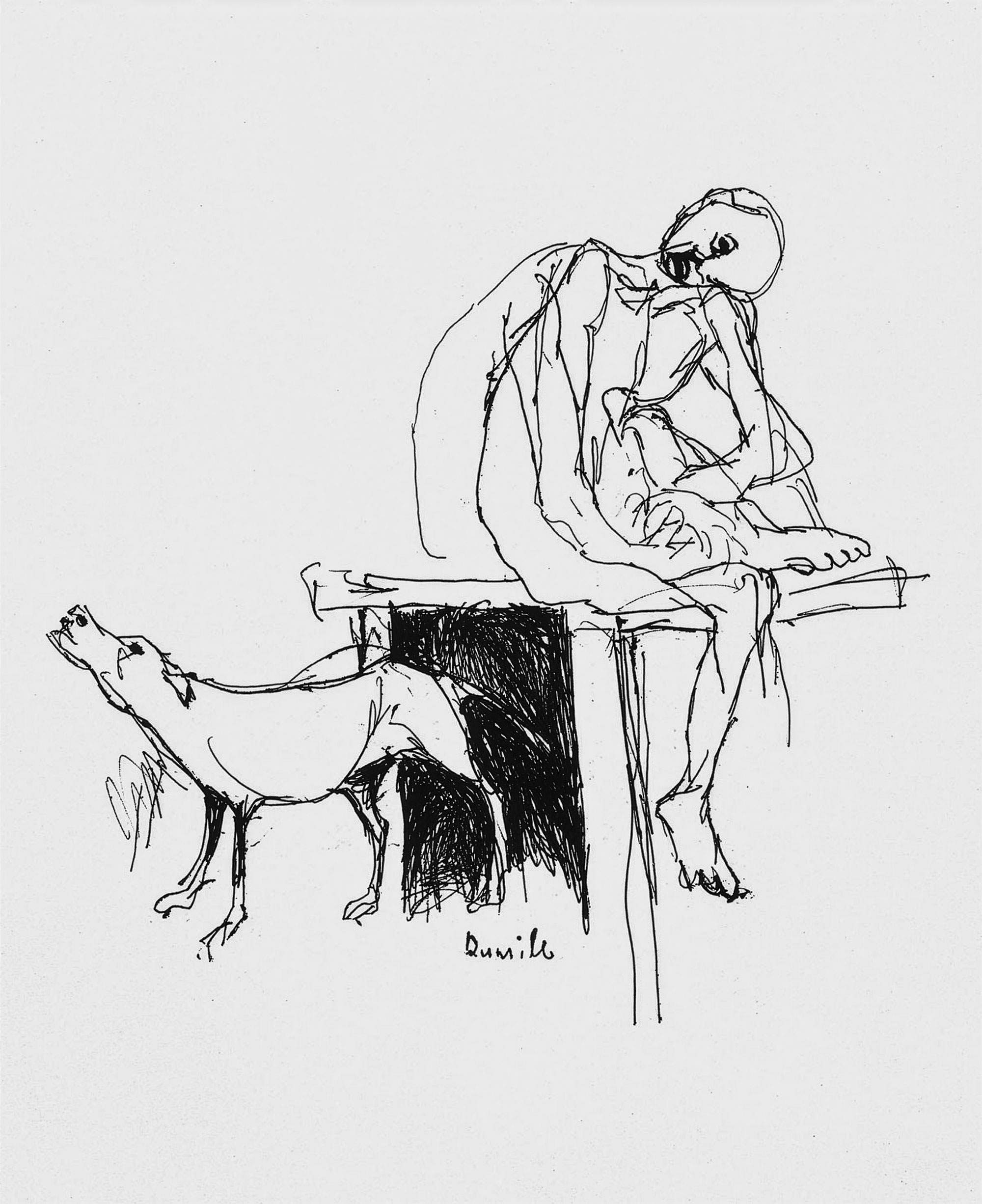Dumile Feni – Figure study with dog