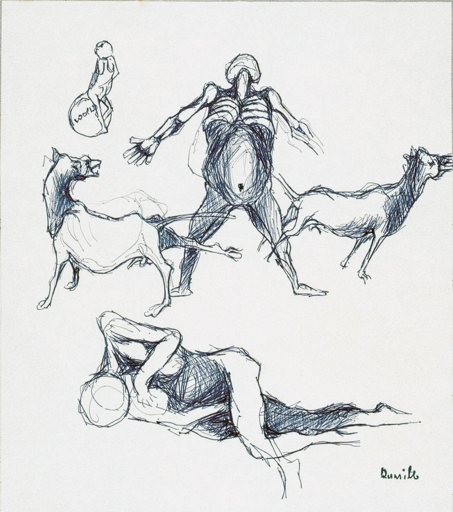 Dumile Feni – Figure studies with donkeys & Miss World