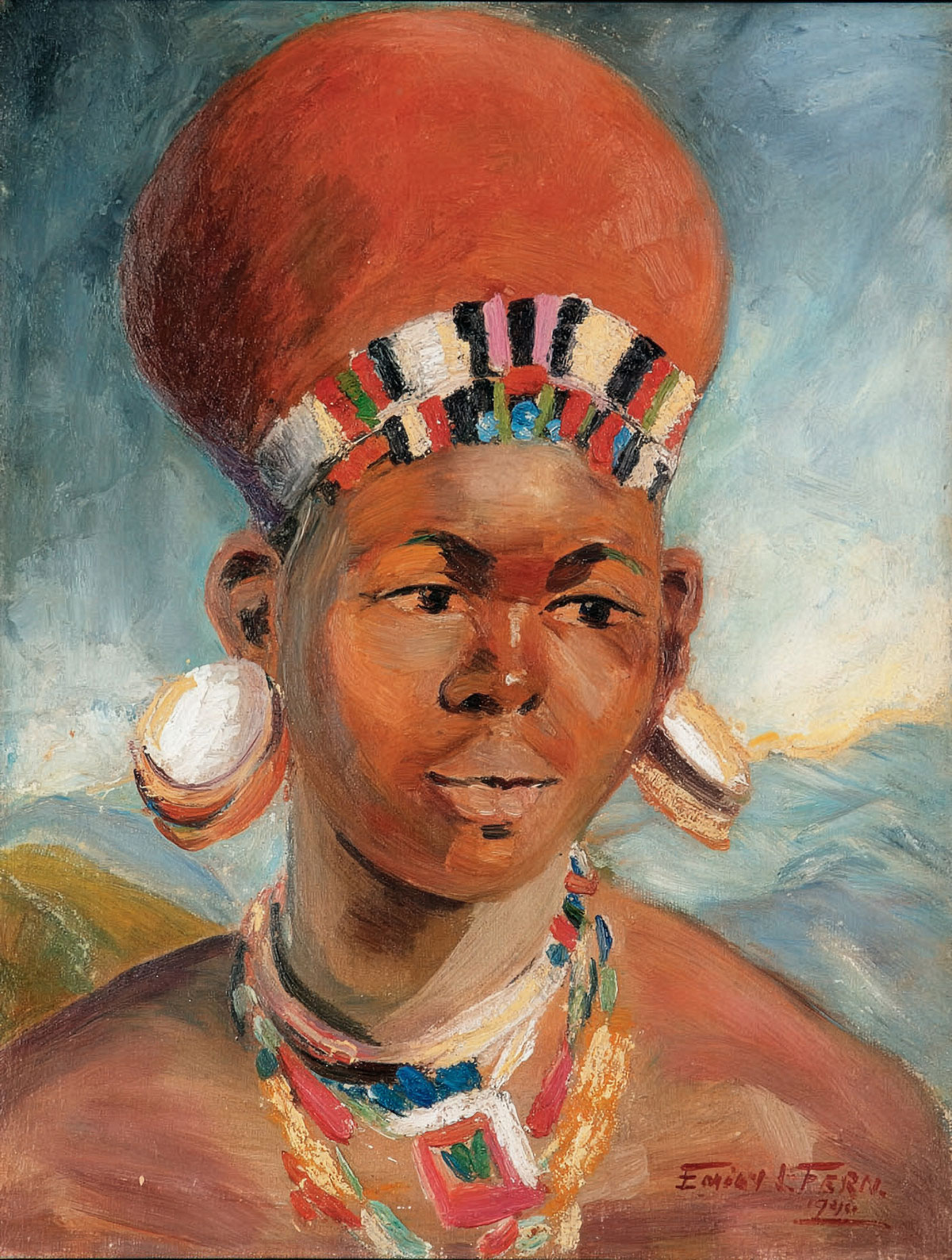 Emily Fern – Zulu woman with earplugs (1946)