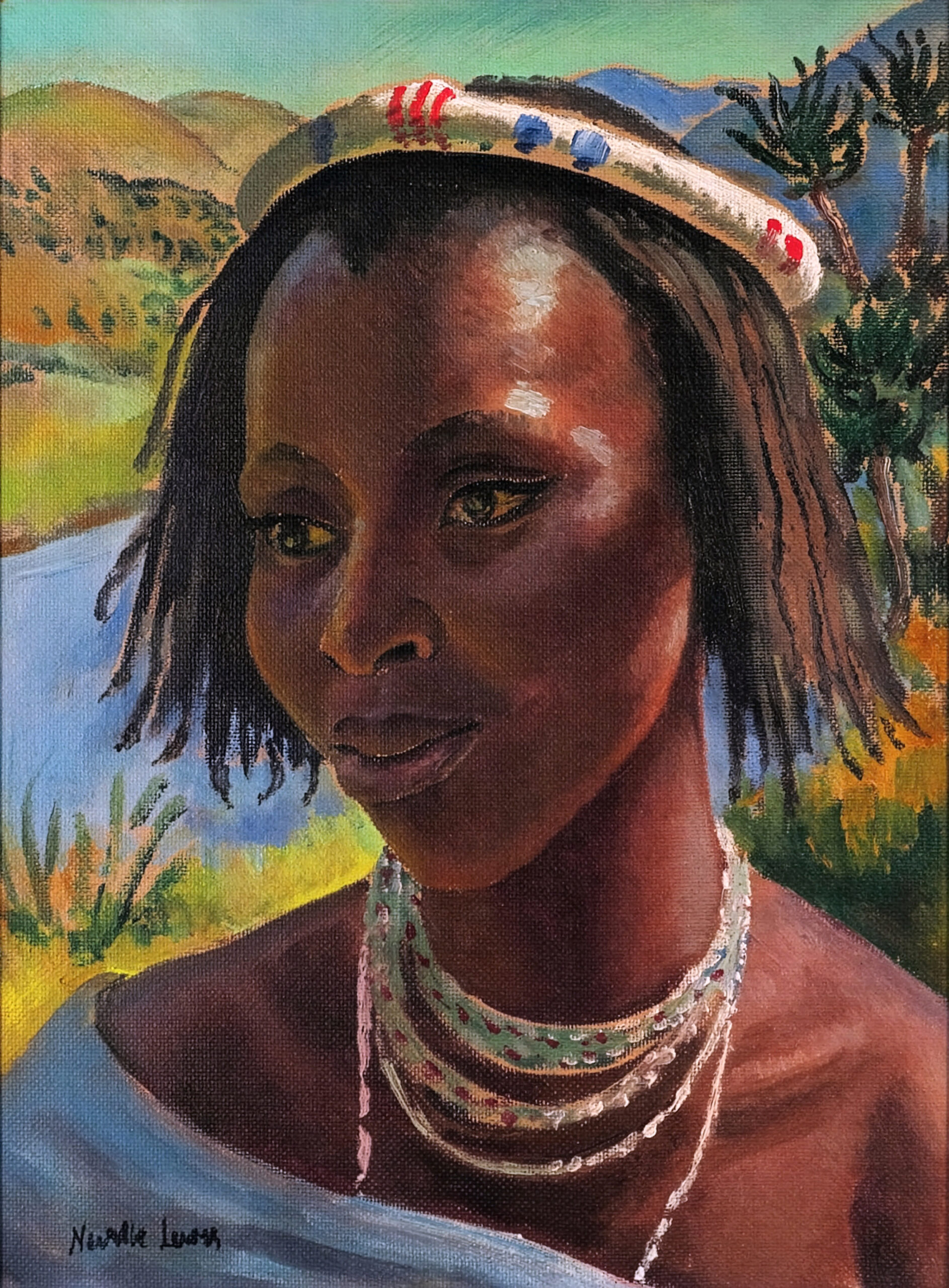 Neville Allan Lewis – Portrait of a Xhosa woman in traditional dress