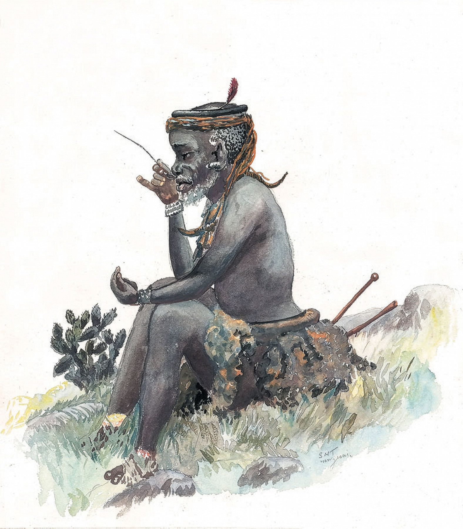 Simon Mnguni – Man taking snuff.