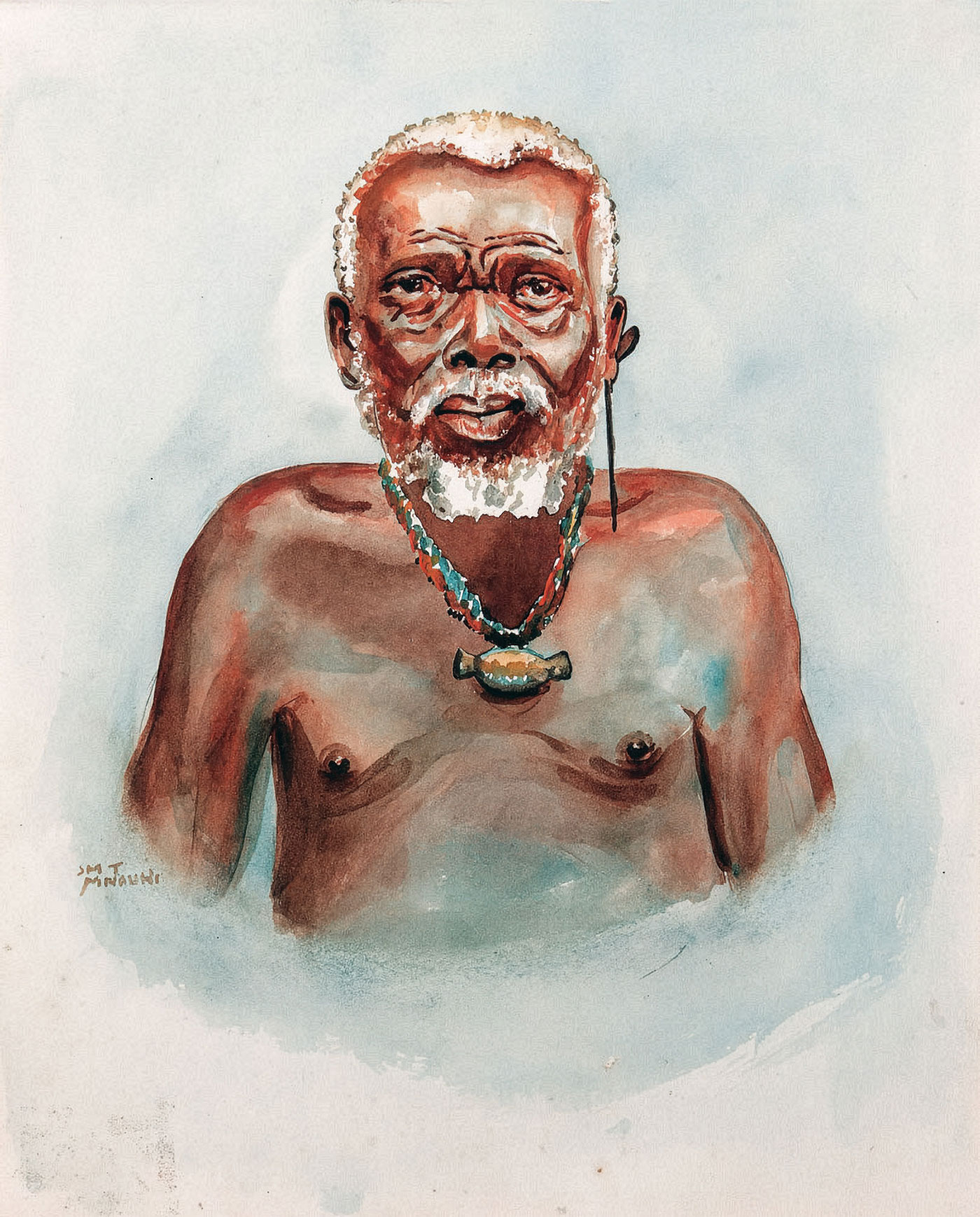 Simon Mnguni – Zulu man with snuff container and spoon