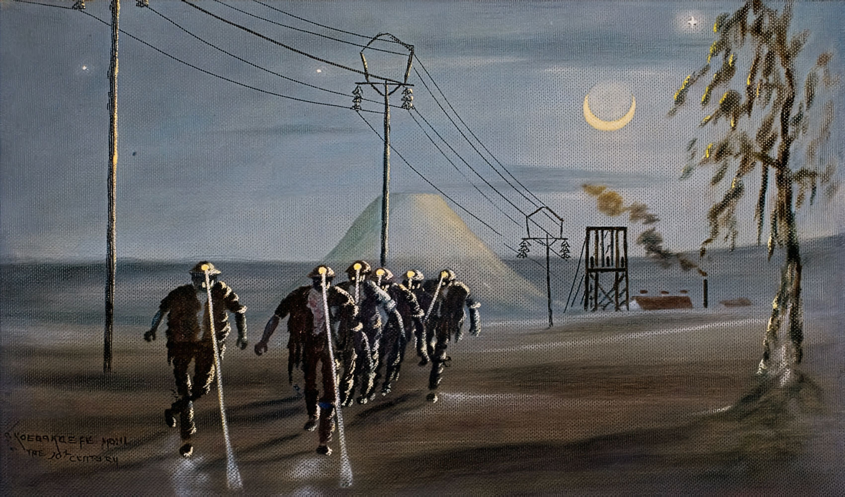 John Koenakeefe Mohl – The Young Moon above the Reef on the West, near Randfontein, S.A