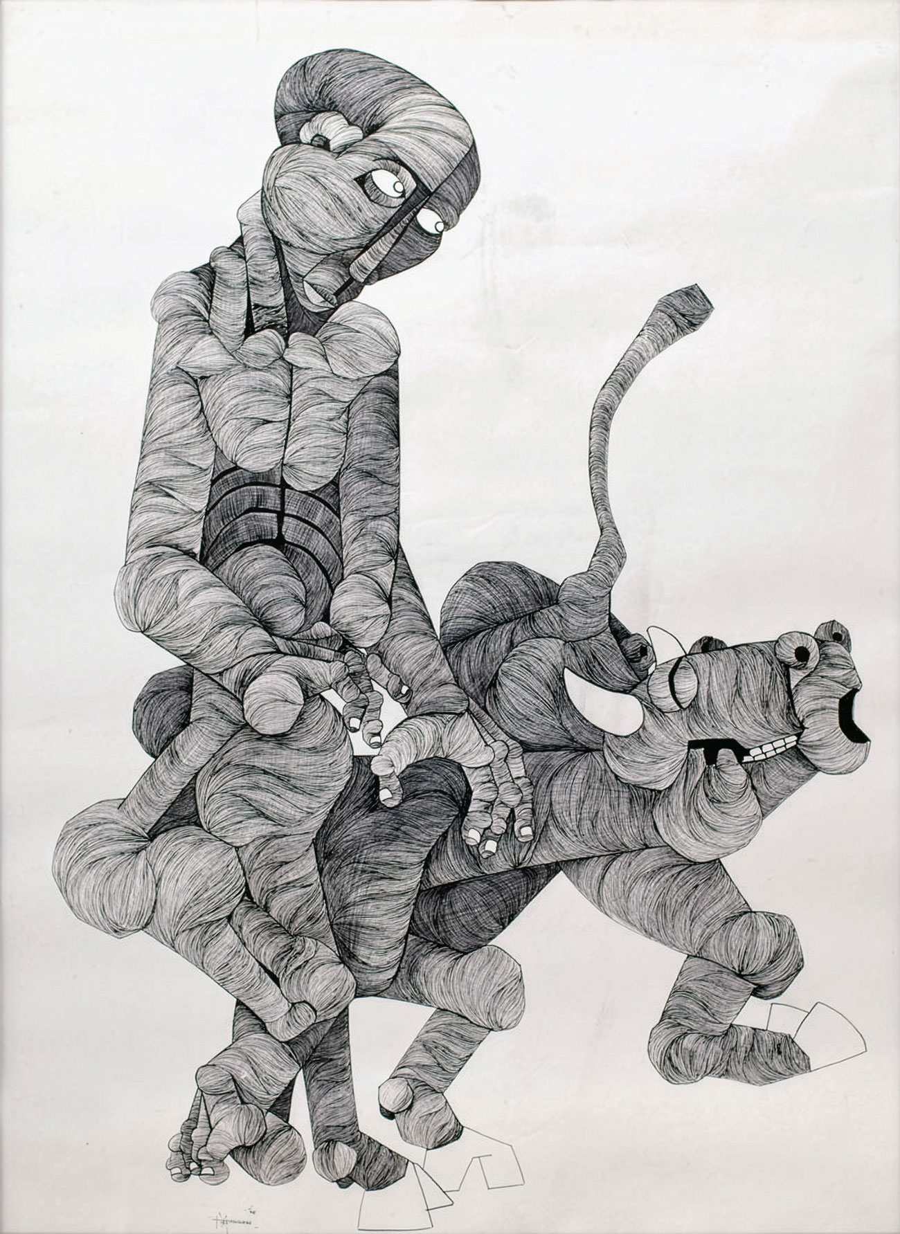 Nathaniel Mokgosi – Man and Bull (1975)