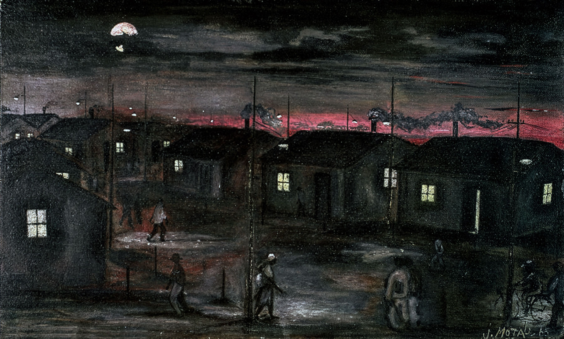 Julian Motau – Evening township scene (1965)