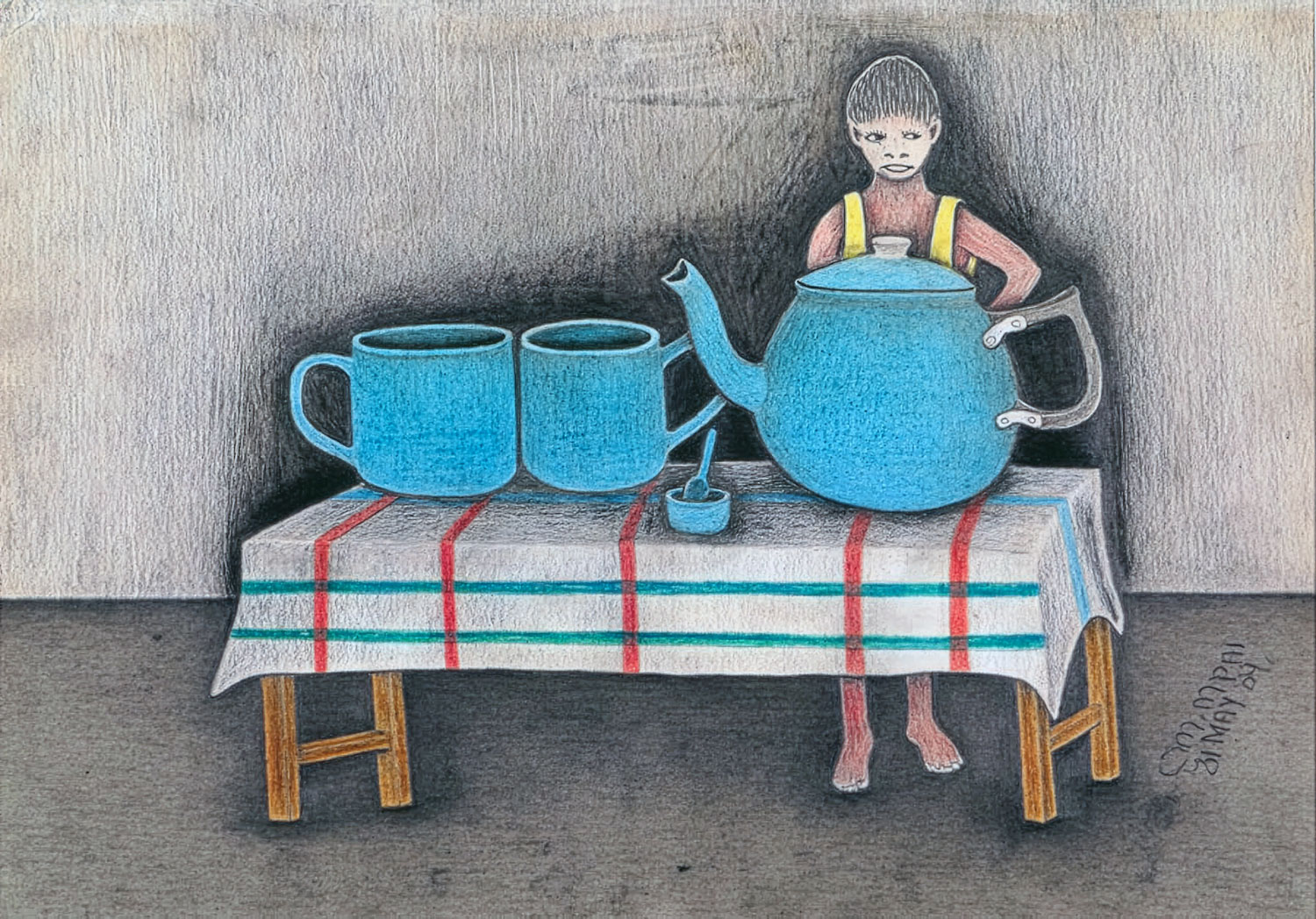 Clifford Mpai – Boy with teapot (1989)