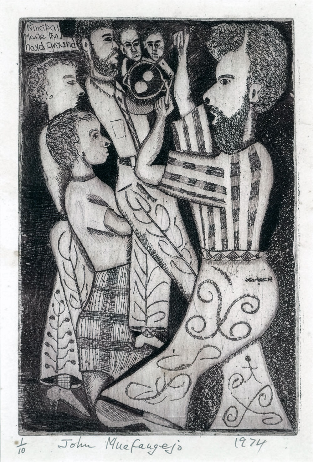 John Muafangejo – Principal made the hard ground (1974)