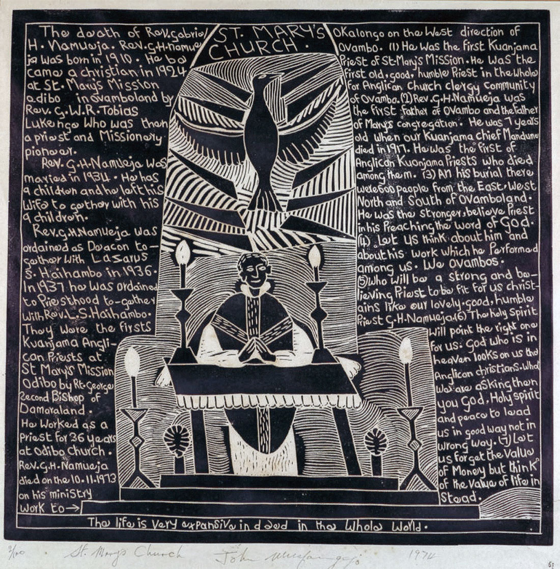 John Muafangejo – St. Mary's Church (1974)
