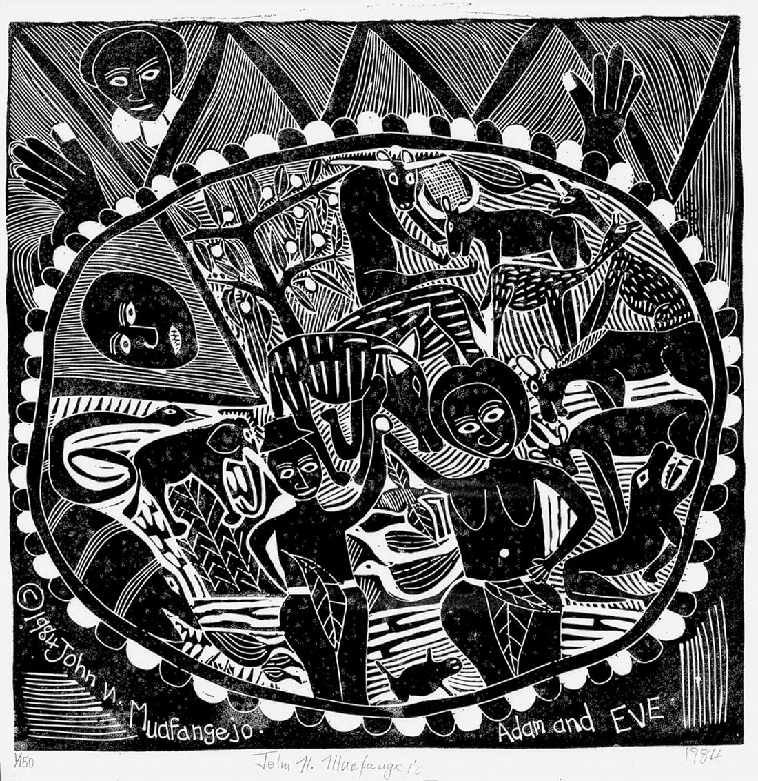 John Muafangejo – Adam and Eve (1984)