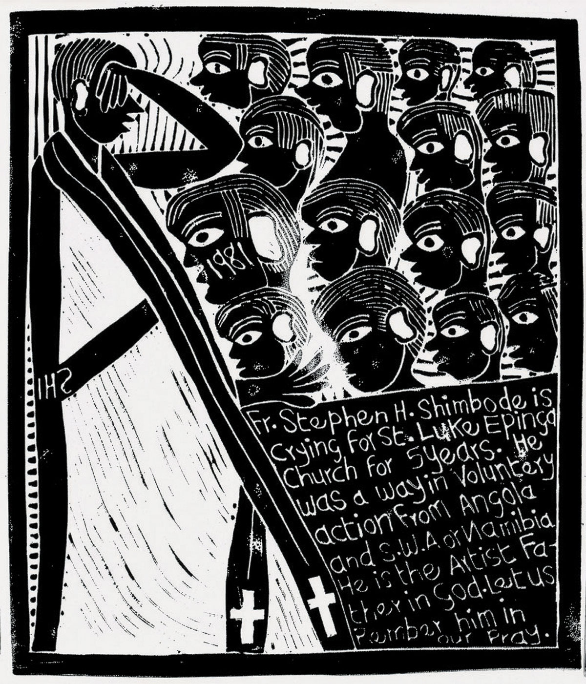 John Muafangejo – Father Stephen H. Shimbode (1981)