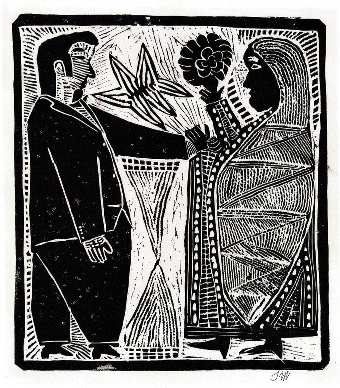 John Muafangejo – The pregnant Maria (circa 1973)