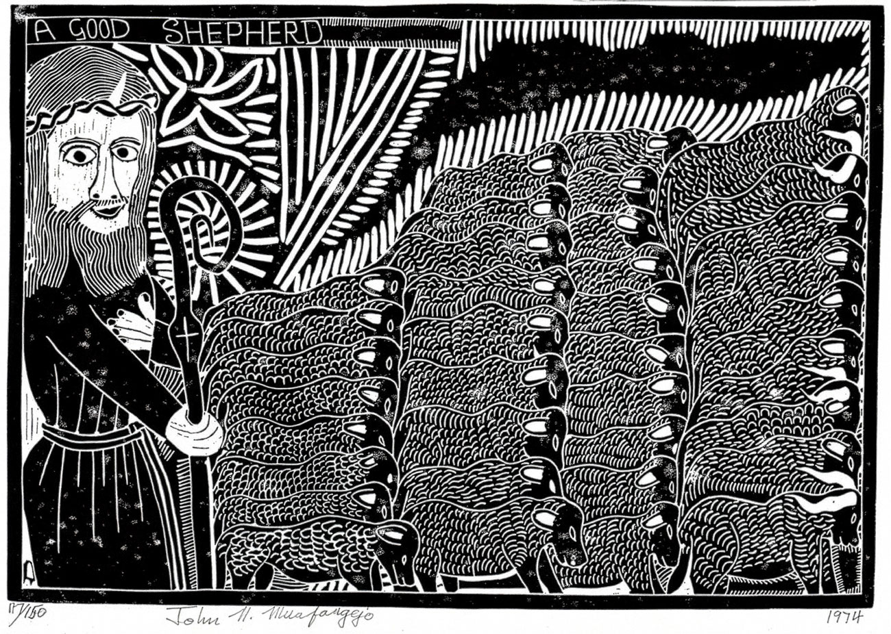 John Muafangejo – A good shepherd (1974)
