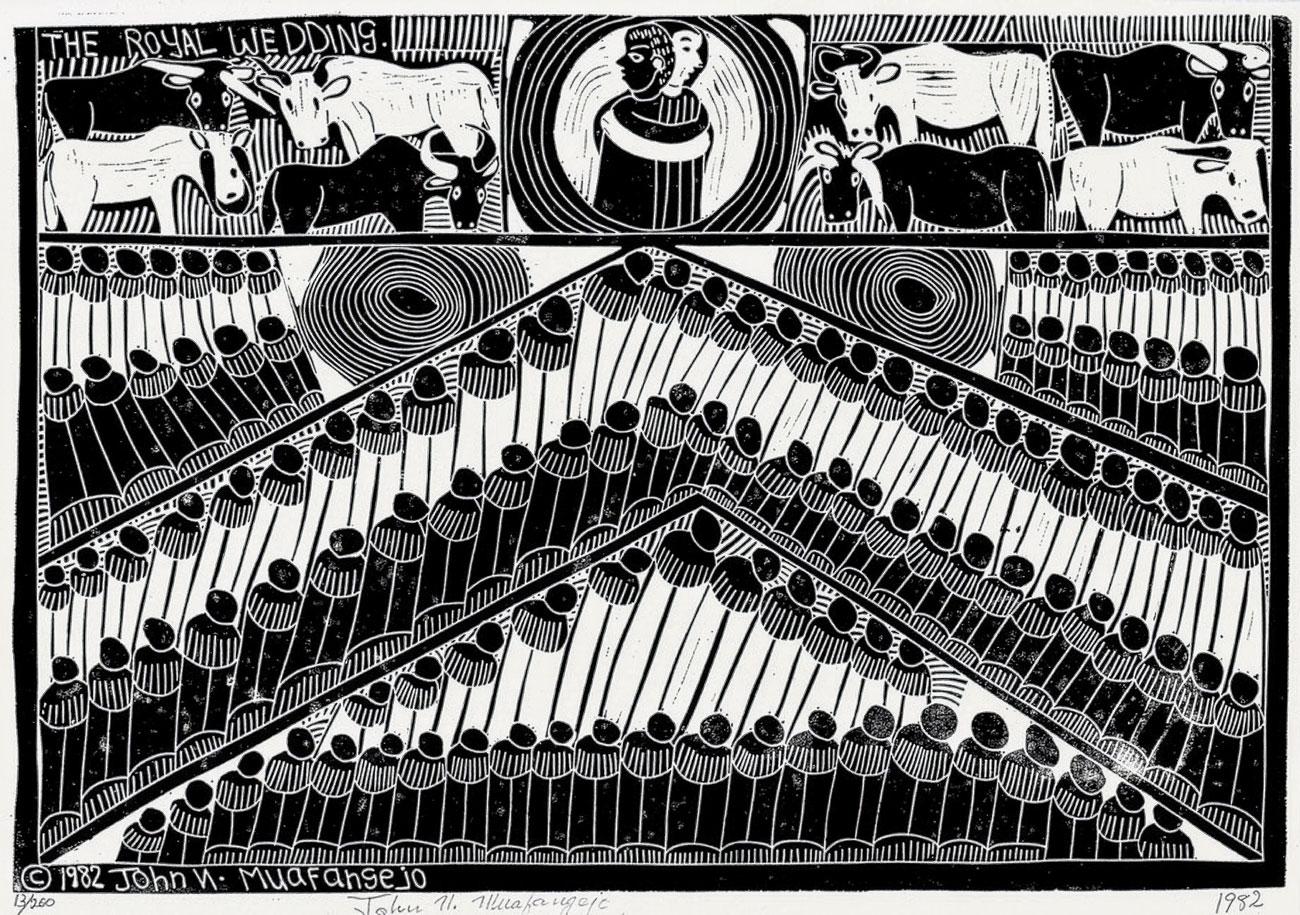 John Muafangejo – The royal wedding (1982)