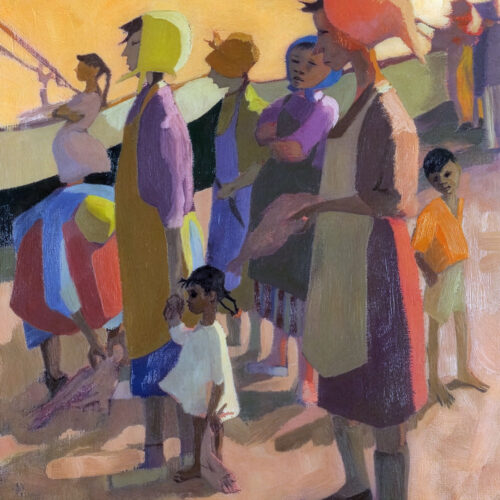 Marjorie Wallace – Fisherwomen and Children waiting for the Boats